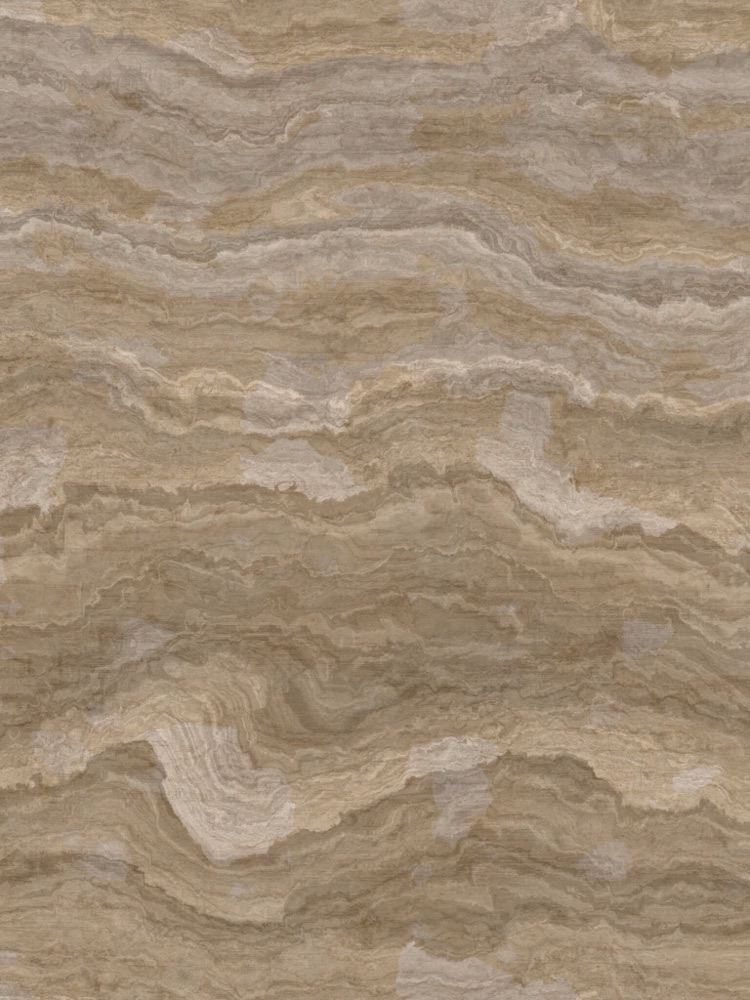 Travertine slab with warm cream banding and soft texture